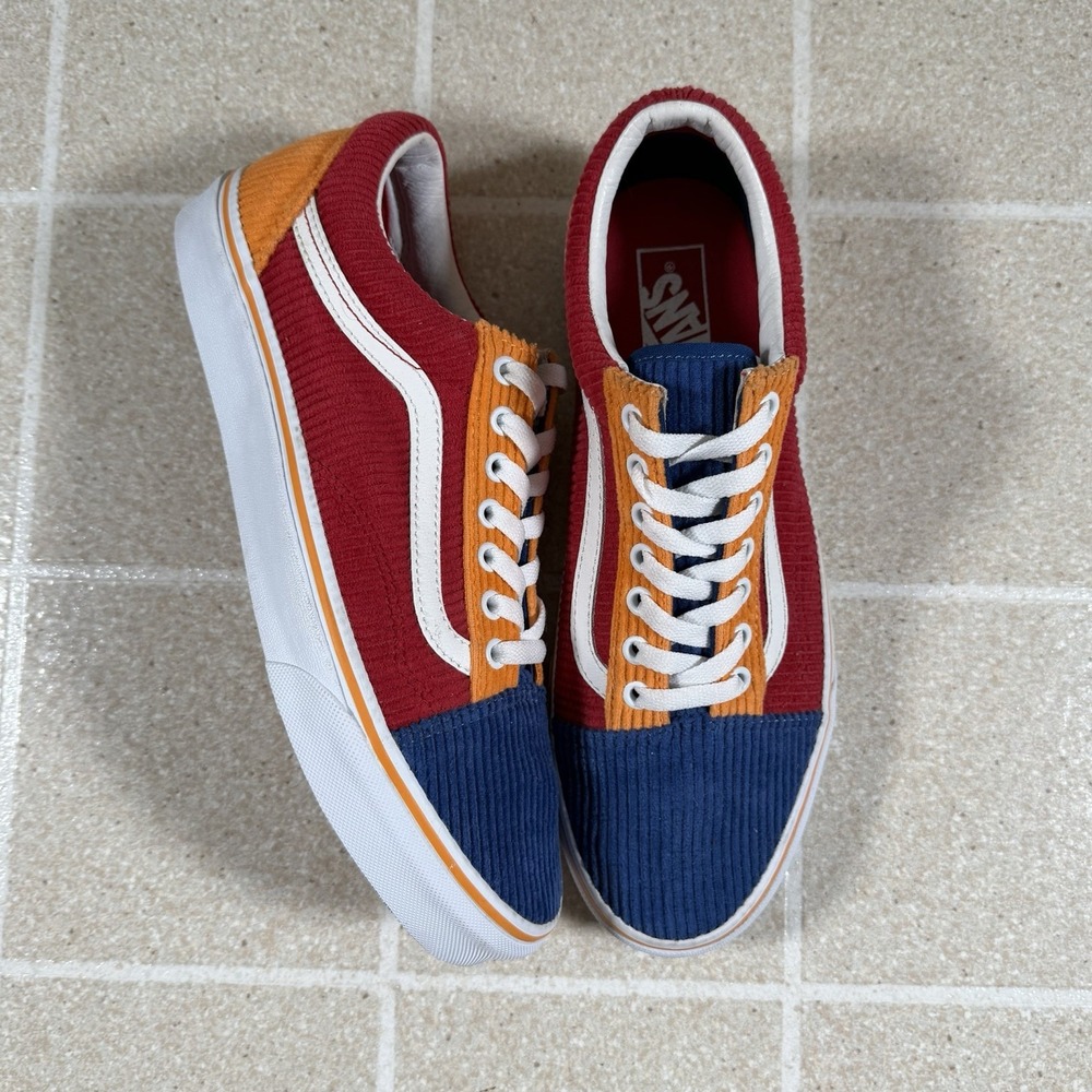 Vans Old Skool 'Corduroy Primary' colors sneakers sz 10